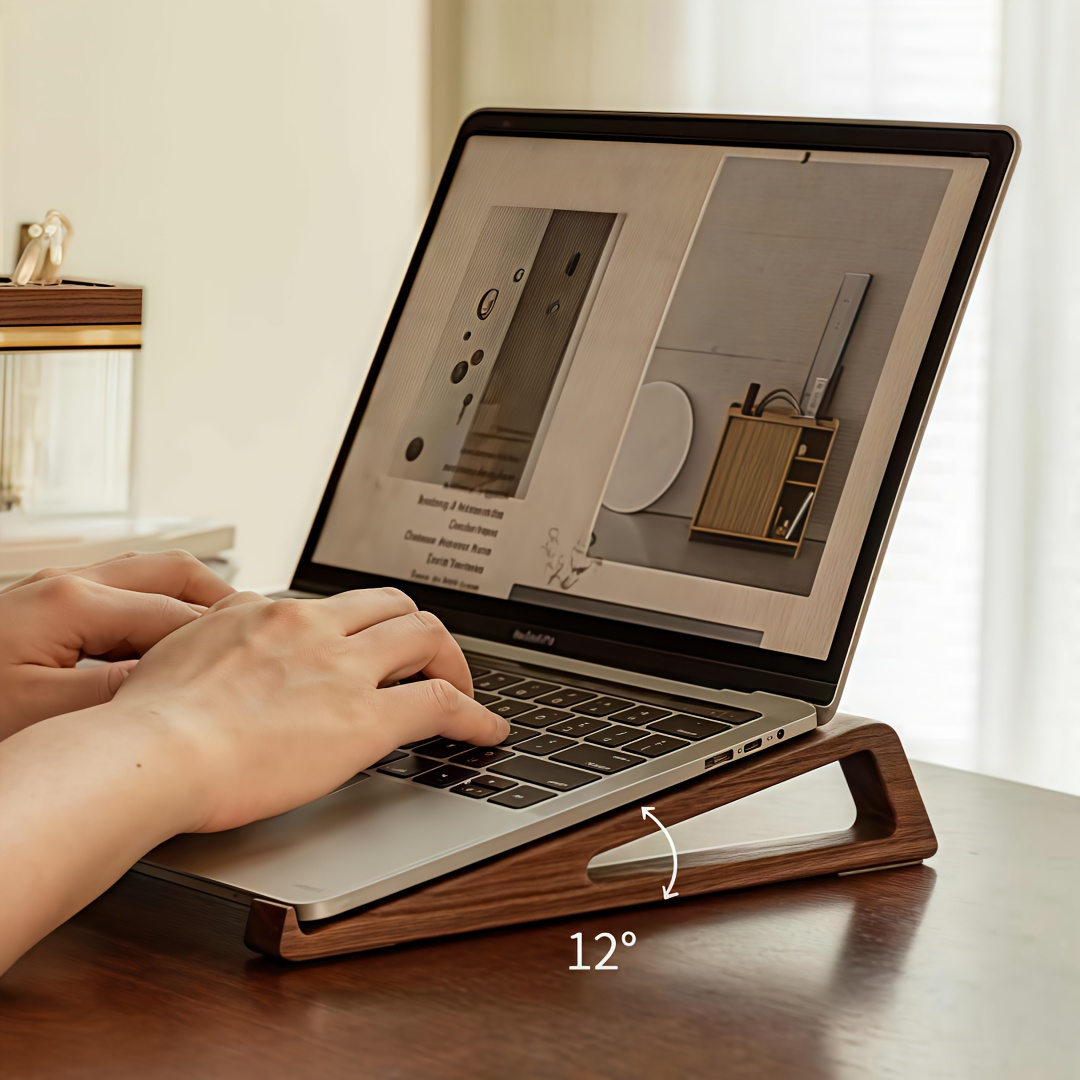 Laptop Accessories Design - Przenośny, składany, drewniany stojak na laptopa