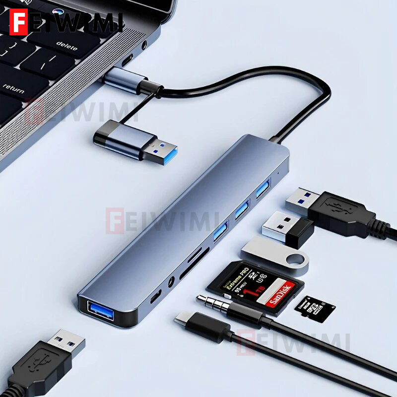 Laptop Accessories Hub - Rozgałęźnik USB C 8 w 2,