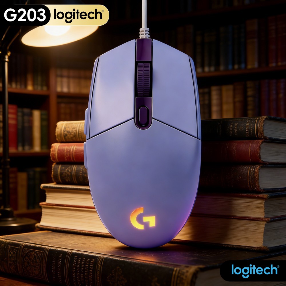 Logitech Mouse G203 - Logitech G203 Przewodowa Mysz Gamingowa Gumowe