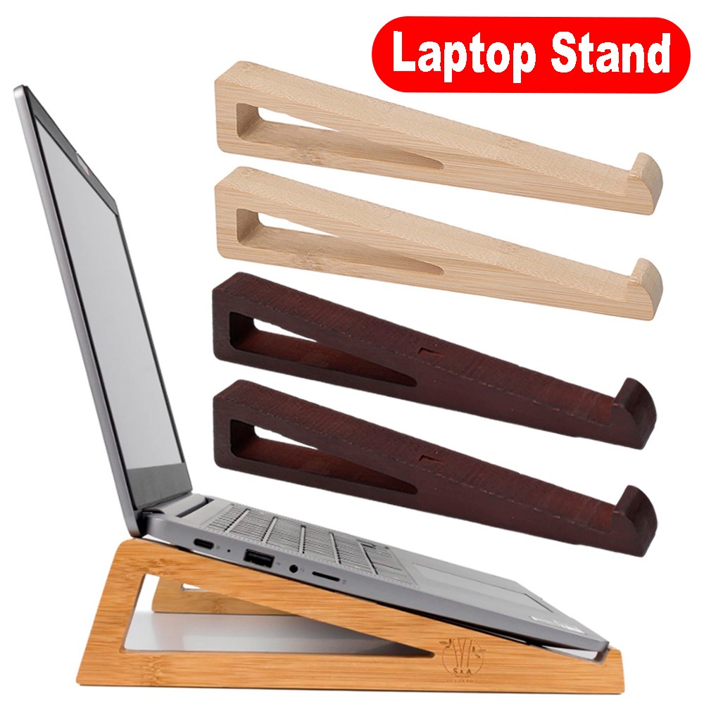 Laptop Accessories Design - Przenośny, składany drewniany stojak na laptopa
