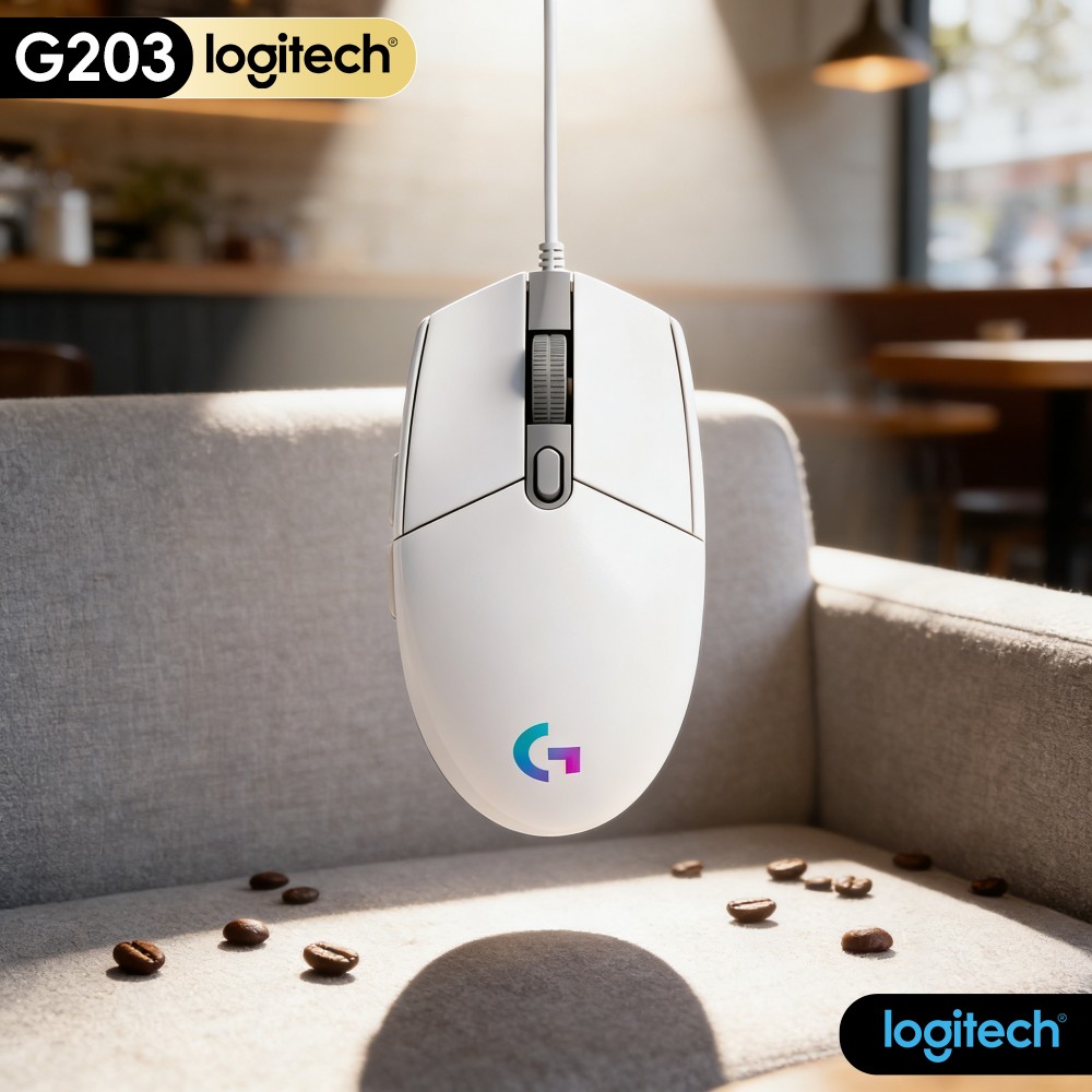 Logitech Mouse G203 - Logitech G203 Przewodowa Mysz Gamingowa z