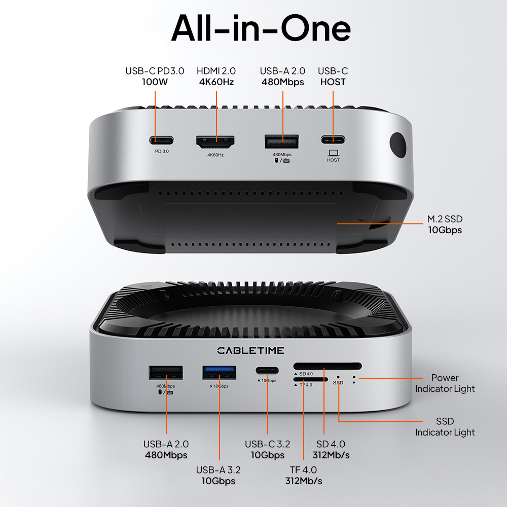 CABLETIME 9 w 1 Mac Mini M4 Do – Mac Laptop Accessories recenzja i cena