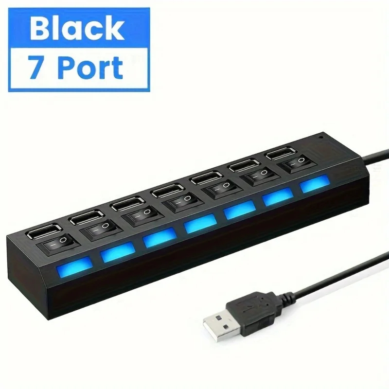 Hub USB 2.0 z 7 portami, LED,  – Laptop Accessories Hub recenzja i cena