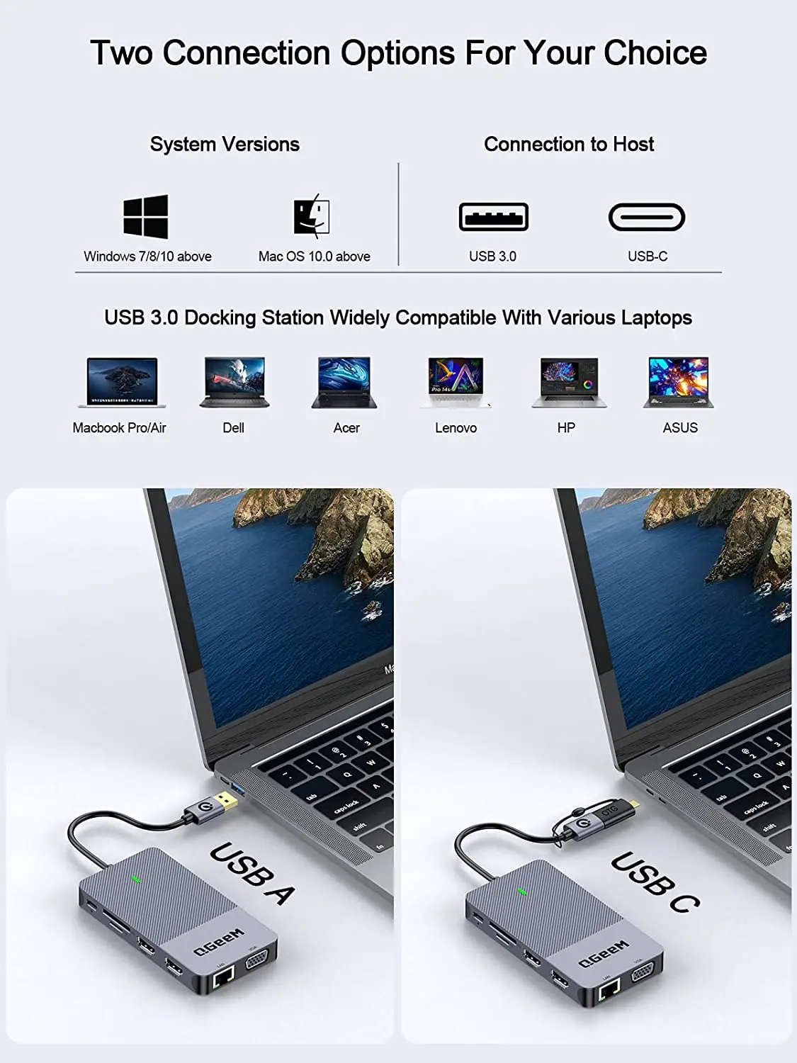 Stacja dokująca QGeeM USB 3.0, – Laptop Accessories Hub recenzja i cena