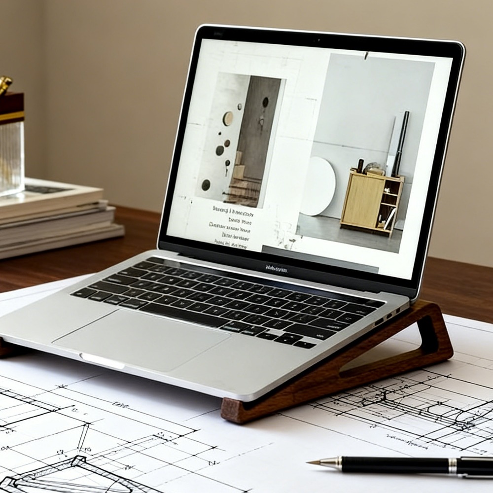 Przenośny, składany drewniany  – Laptop Accessories Design recenzja i cena